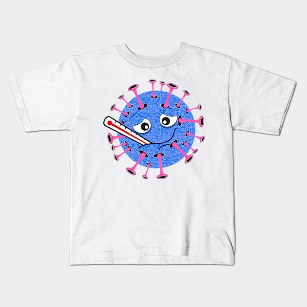 Virus with clinical thermometer in the mouth Kids T-Shirt by Kisho